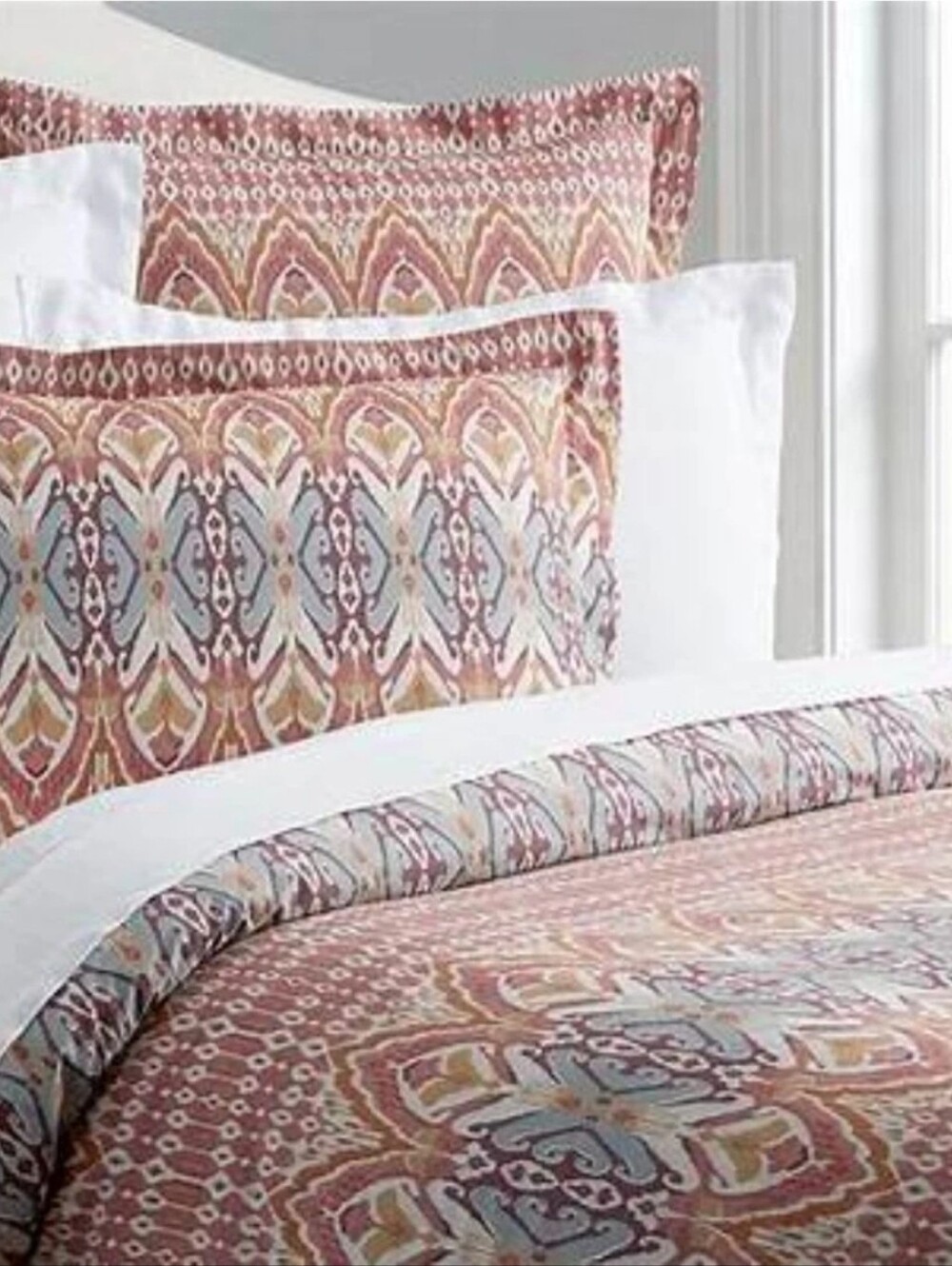 Pottery Barn Casey Ikat King Duvet Cover Organic Cotton